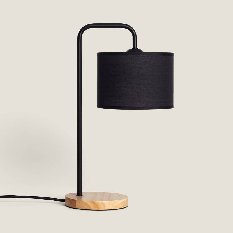 Bild von Tischlampe Stoff und Holz Jedali