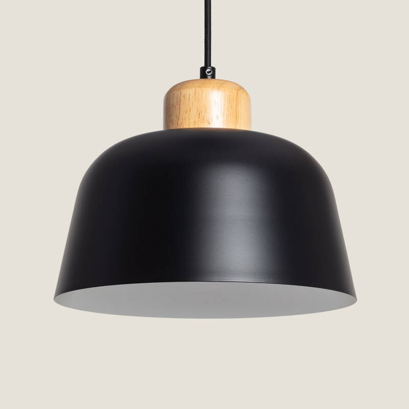 Immagine di Lampada a Sospensione Metallo e Legno Wawak 