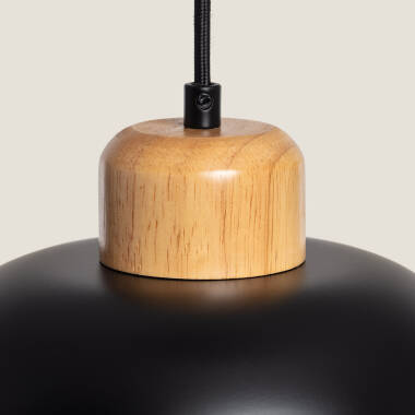 Immagine di Lampada a Sospensione Metallo e Legno Wawak 