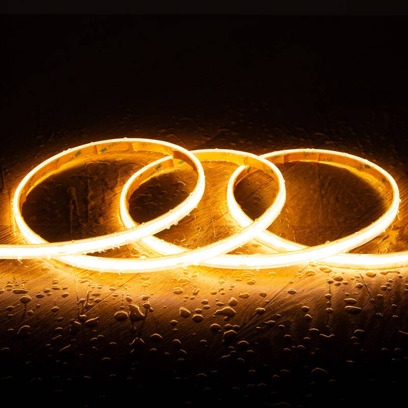 Afbeelding van Led Strip Dimbaar 220V COB Zelfregulerend 560 LED/m 14W/m 1250lm/m SILICONE FLEX Ic-2p Breedte 10mm te knippen 10cm IP65 Op maat
