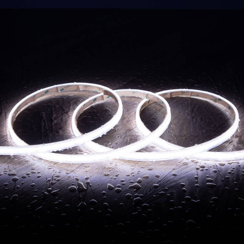 Image de Ruban LED Dimmable 220V COB Auto-redressement 560 LED/m 14W/m 1250lm/m SILICONE FLEX IC2 Largeur 10mm Coupe 10cm IP65 Sur mesure