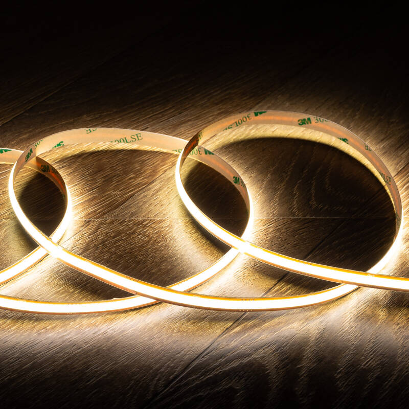 Afbeelding van Strip LED 24V COB 528 LED/m 5m 13W/m 910lm/m KOPER Breedte 8mm Knipbaar IP20 CRI90
