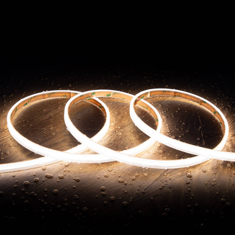 Image of 5m 24V LED Strip COB 320LED/m 10W/m 1000lm/m 10mm Wide Cut at Every 5cm IP65 CRI90