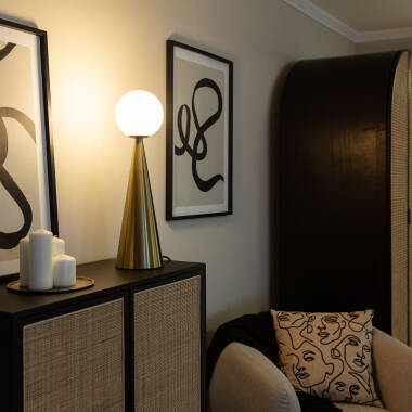 Bild von Tischlampe Metall und Glas Hipias