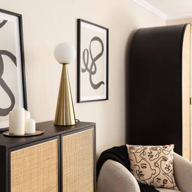 Bild von Tischlampe Metall und Glas Hipias
