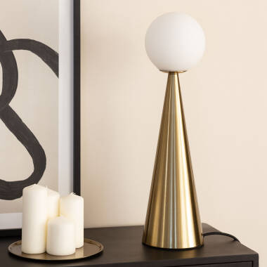 Tischlampe Metall und Glas Hipias