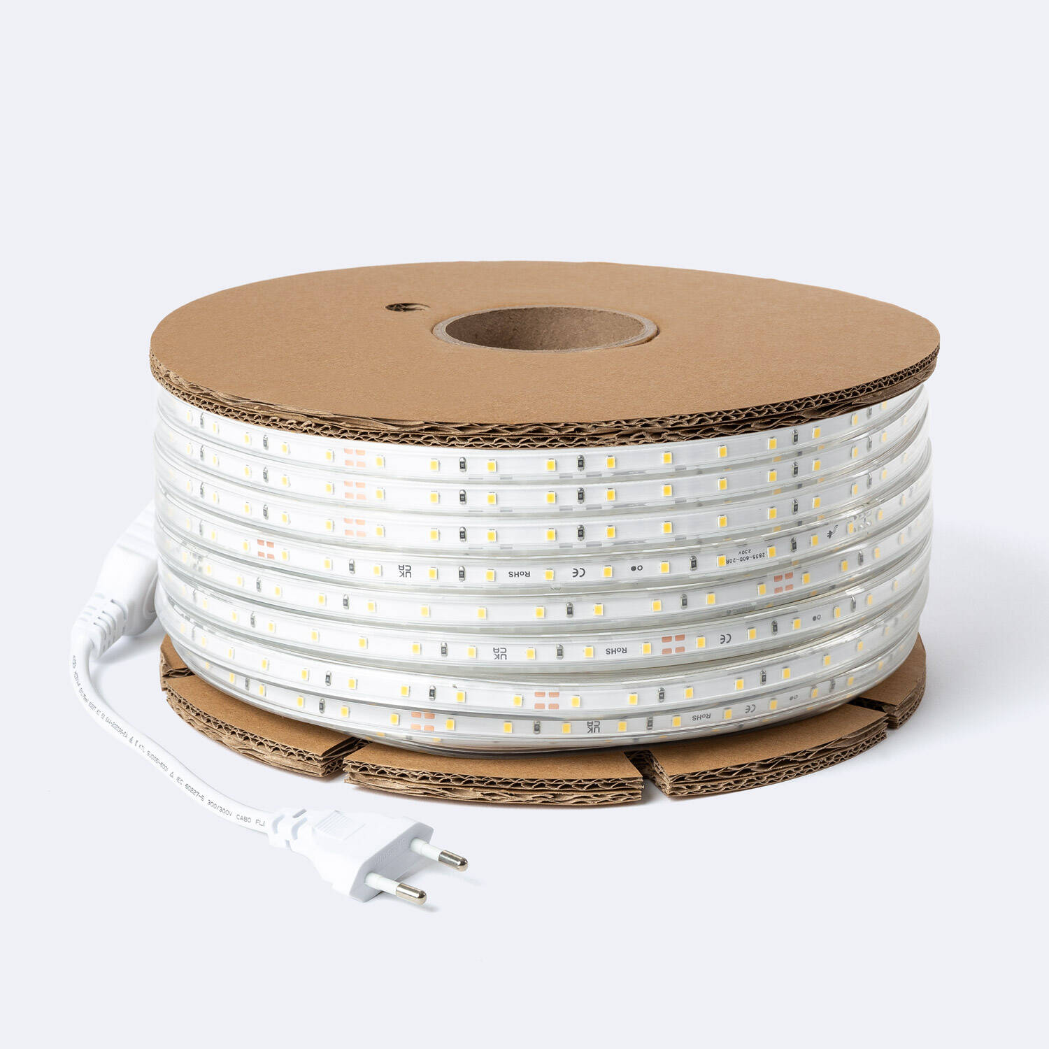 Taśma Led Ściemnialna 220V SMD 60 LED/m ROLKA 50m 6W/m 600lm/m Szerokość 12mm Cięcie 20cm IP65 - widok 2