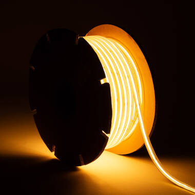 Led Strip Dimbaar 220V COB Zelfregulerend 560 LED/m ROL 50m 14W/m 1250lm/m SILICONE FLEX Ic-2p Breedte 10mm te knippen 10cm IP65