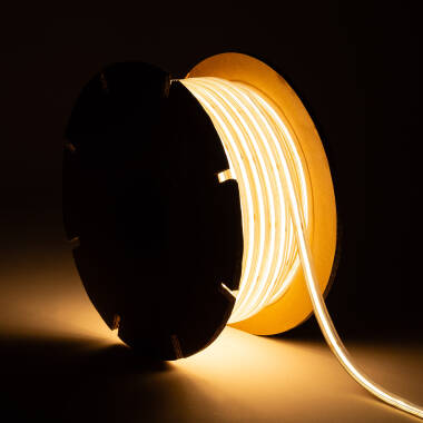 LED-Streifenrolle Dimmbar 220V COB Selbstgleichrichtend 560 LED/m 50m 14W/m 1250lm/m SILICONE FLEX Breite 10mm Schnitt 10cm IP65