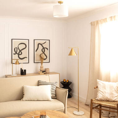 Bild von Stehlampe aus Marmor und Metall Tinos