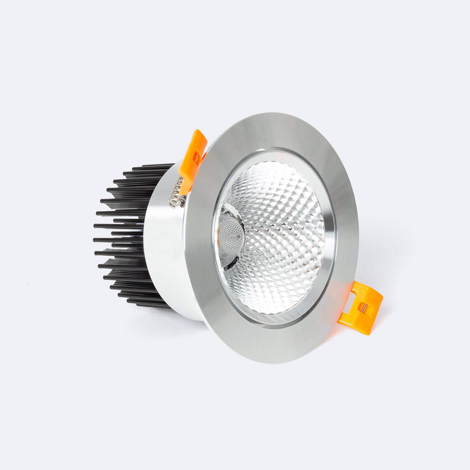 Oczko Downlight LED 12W COB Nastawne Okrągłe (UGR19) Srebrne Średnica Wycięcia Ø 90 mm Anti Flicker