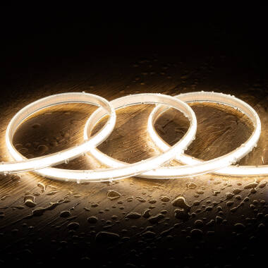 Striscia LED Regolabile 220V COB 320 LED/m Bianco Naturale 8W/m 720lm/m Larga 12mm IP65 CRI90 Taglio 50cm