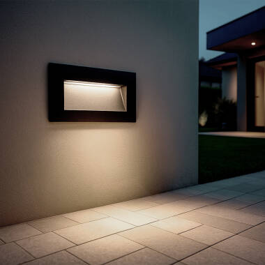 Wandlamp Outdoor LED 4W Inbouw Rechthoekig Zwart Edulis