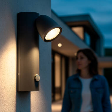 Applique da Parete per Esterni LED 6W in Alluminio con Sensore di Movimento Abel