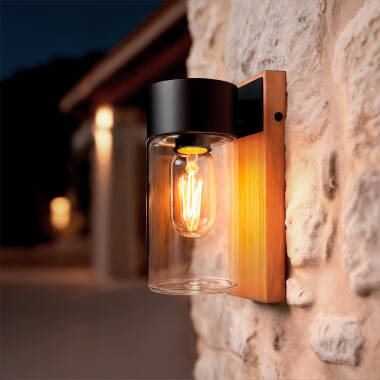 Wandleuchte Außen Edelstahl und Glas Isoba
