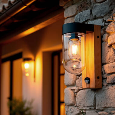 Wandlamp OutdoorRVS  en Glas met Bewegingssensor Sentinel