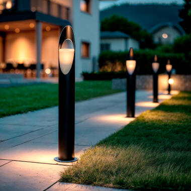 Oblong Aluminium Outdoor Bollard Light 60cm