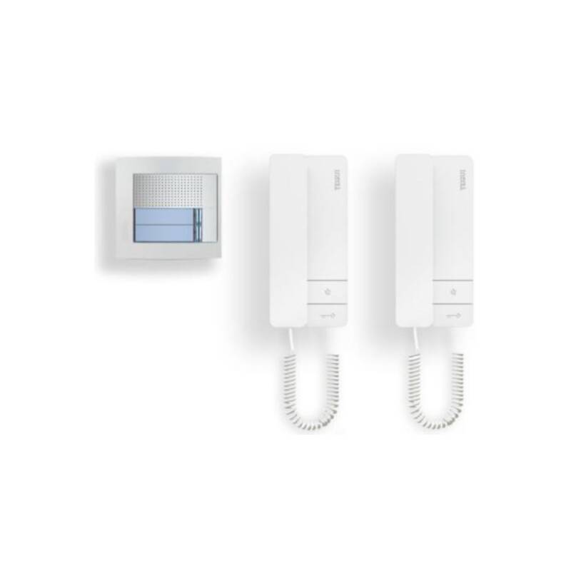 Bild von Set Türsprechanlage 2 Häuser 2 Leitungen mit Panel SFERA NEW  und 2 Serie 8 Telefone TEGUI 378152