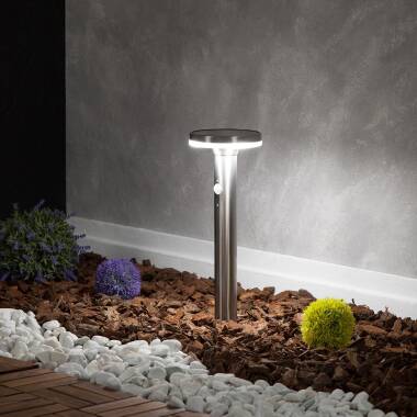Oprawa Ogrodowa Zewnętrzna LED 6W Powierzchnia Stopy 45cm z Czujnikiem Ruchu Helios Inox