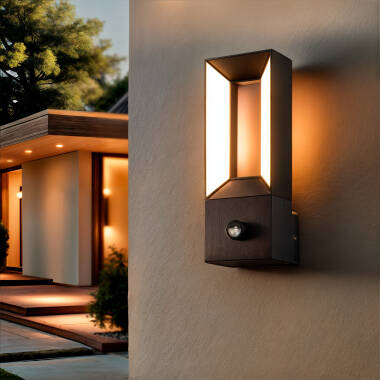 Trimel 2x5W Aluminium Outdoor LED Wall Lamp with Motion Sensor