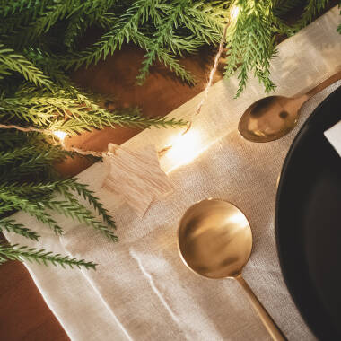 Immagine di Ghirlanda di Luci LED Stella Legno a Pile 2.2m 
