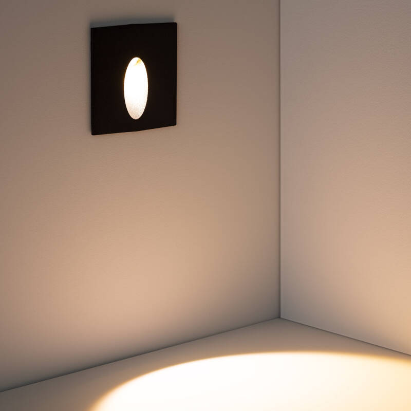 Image de Balise Extérieure LED 3W Encastrable Murale Carrée Ovale Olite