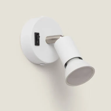 Applique Allumio Orientabile con Interruttore 1 Faretto Bianco Oasis