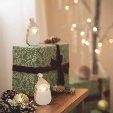 Afbeelding van Kerstman LED Hout op batterij 