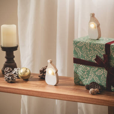 Afbeelding van Kerstman LED Hout op batterij 