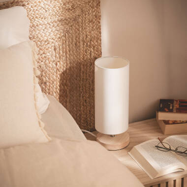 Obrázek Stolní Lampa ze Dřeva a Látky Roundi Haarle