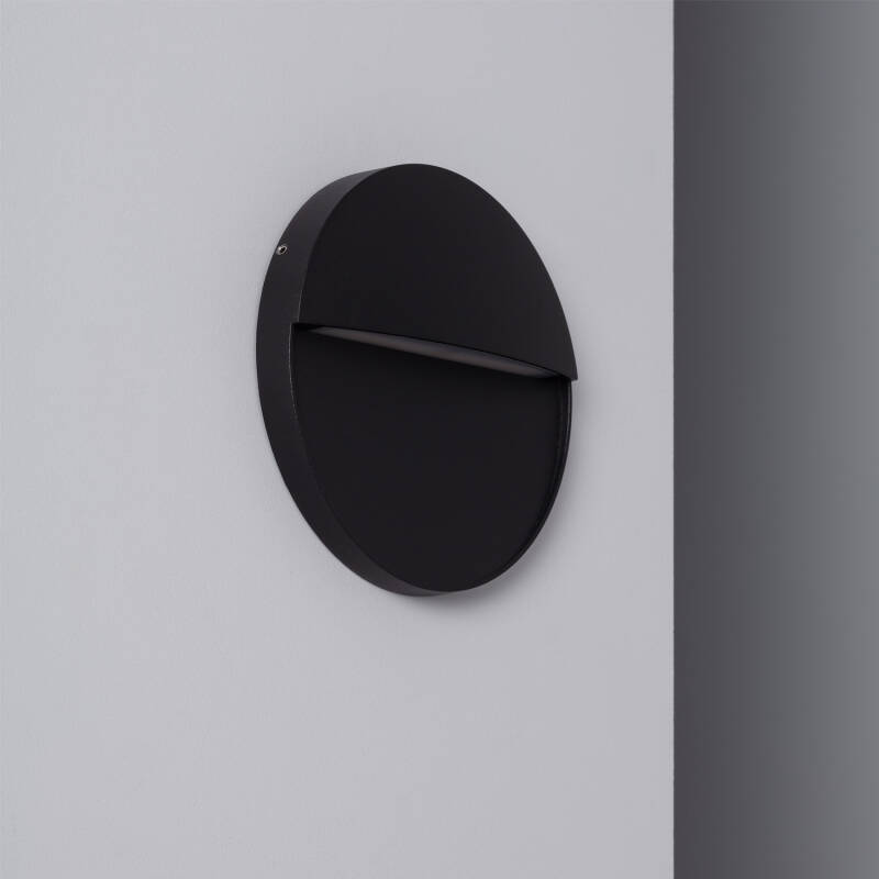 Immagine di Segnapasso Esterni LED 6.5 W Superficie Parete Circolare Nero Jade