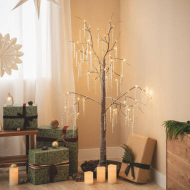 Immagine di Albero di Natale 64 LED 150 cm Bianco Caldo