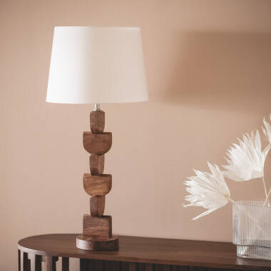 Tischlampe aus Holz Dagmar ILUZZIA