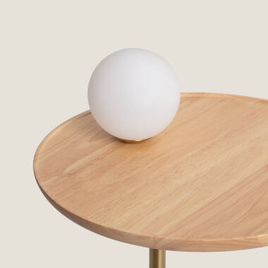 Image of Wood and Glass Table Lamp Brandt ILUZZIA