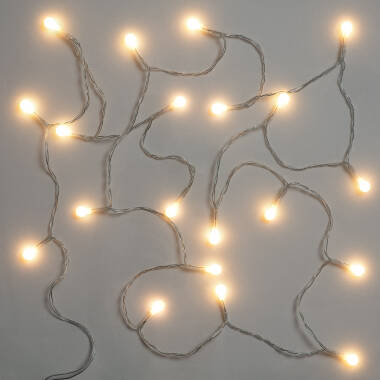 Bild von LED-Kabelgirlande 20 Mini-Kugeln mit Batterie 1m