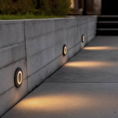Image of Welly Round 2W Outdoor Recessed LED Wall Light 