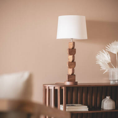 Image of Dagmar Wood Table Lamp ILUZZIA 