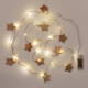 Image de Guirlande Lumineuse LED Étoiles Bois avec Piles 2.2m
