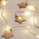 Image de Guirlande Lumineuse LED Étoiles Bois avec Piles 2.2m