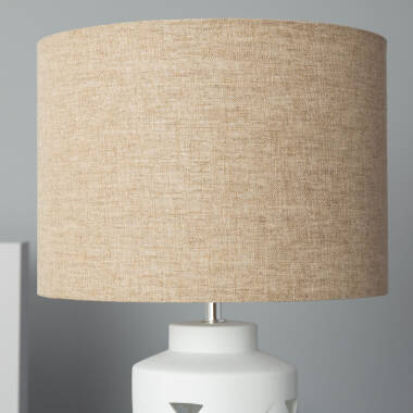 Image of Makalu Ceramic & Fabric Table Lamp 