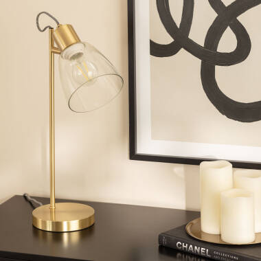 Tischlampe Metall und Glas Shirley