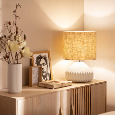 Monduver Porcelain & Fabric Table Lamp