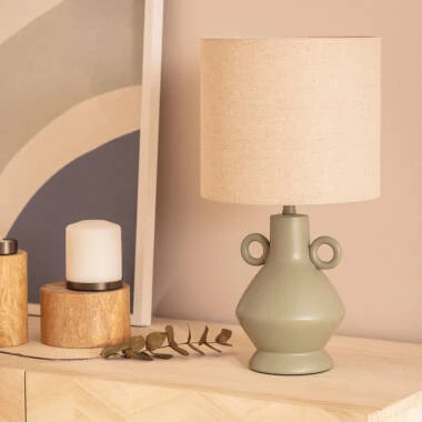 Lampe à Poser Résine et Tissu Moudrost