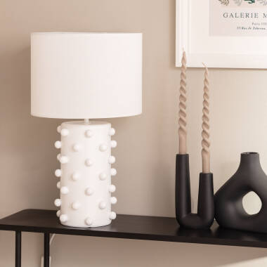 Lampa Stołowa z Żywicy i Tkaniny Bally