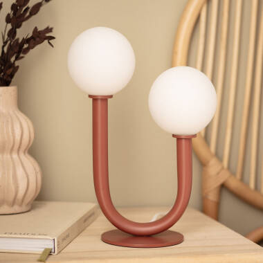 Lampe à Poser Métal et Verre Zeina