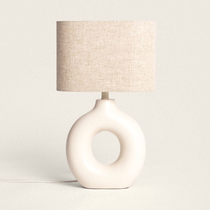 Image of Memphis Ceramic & Fabric Table Lamp 