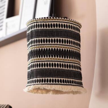 Image of Raramuri Fringed Cotton Pendant Lamp 