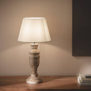 Lampa Stołowa z Drewna Hausa ILUZZIA