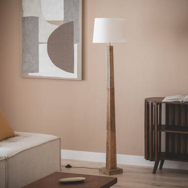 Bild von Stehlampe Holz Kyathi ILUZZIA