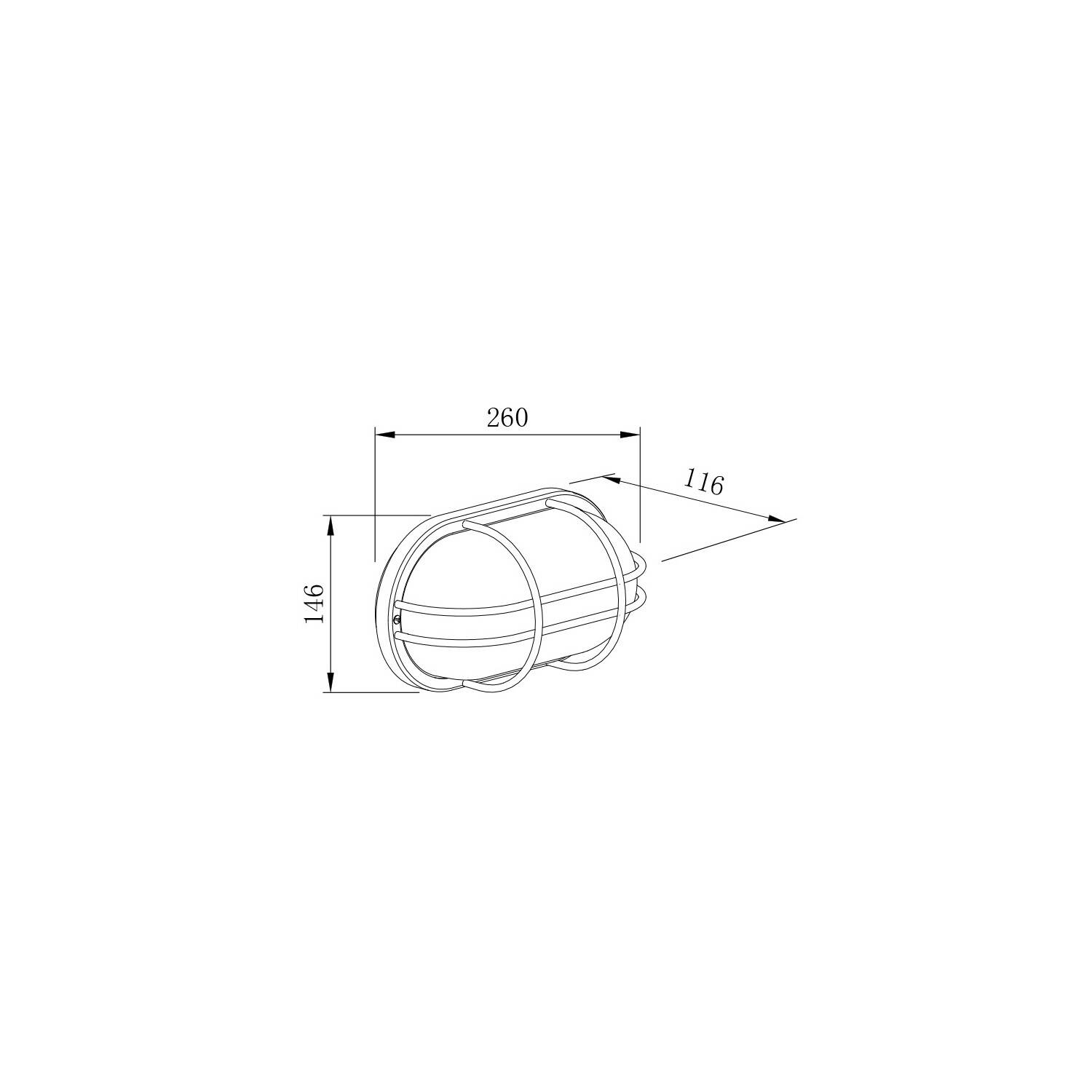 Plafon Owalny Zewnętrzny 260x146 mm Hublot Fjord Stal Galwanizowana - widok 3
